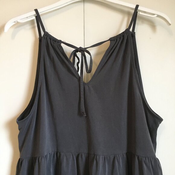 American Eagle Outfitter Graphite Grey Soft Baby Doll Style Tie Up Tank - Picture 6 of 14